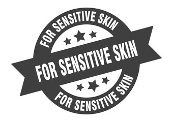 Fototapeta premium for sensitive skin sign. round ribbon sticker. isolated tag