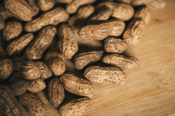 peanuts on a wooden background