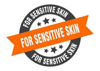 Obraz premium for sensitive skin sign. round ribbon sticker. isolated tag