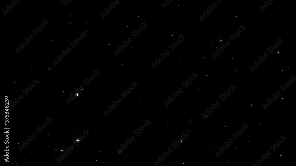 Poster stars sparkling in the night sky background loop/ 4k animation of an abstract space background of wh