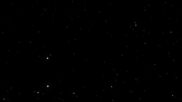 Stars Sparkling In The Night Sky Background Loop/ 4k animation of an abstract space background of white bright blinking and sparkling stars in loop mode