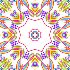 Bright multicolor abstract pencil drawing pattern