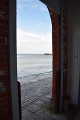 View to the sea from doorway