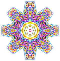 Bright abstract shape with multicolor pattern