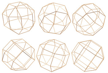 3D illustration Sphere with connected lines. Global digital connections. Wireframe illustration. Abstract 3d grid design. Technology style. with clipping path.  For print and website designs