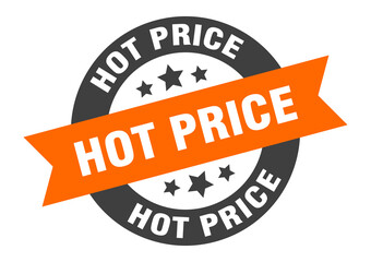 hot price sign. round ribbon sticker. isolated tag