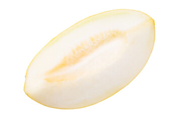 slices of melons isolated on a white background. Top view