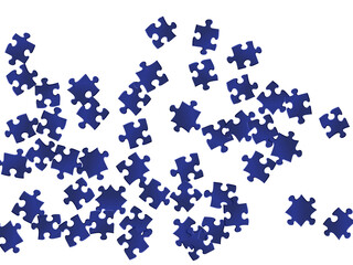 Abstract brainteaser jigsaw puzzle dark blue 