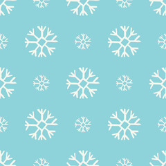 Seamless background of hand drawn snowflakes