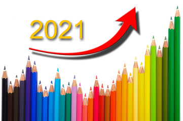 business chart shows success for new year 2021