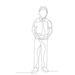 isolated, one line drawing child boy