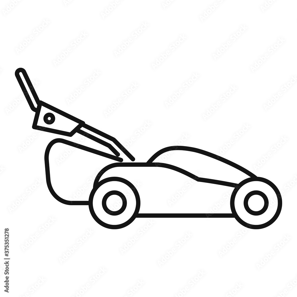 Poster grass lawn mower icon. outline grass lawn mower vector icon for web design isolated on white backgro