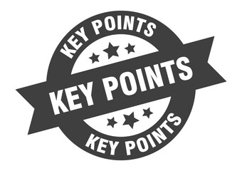 key points sign. round ribbon sticker. isolated tag