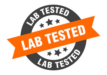 lab tested sign. round ribbon sticker. isolated tag