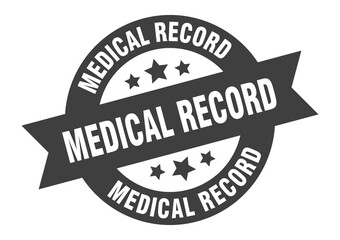 Obraz premium medical record sign. round ribbon sticker. isolated tag