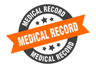 Fototapeta premium medical record sign. round ribbon sticker. isolated tag