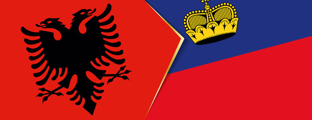 Albania and Liechtenstein flags, two vector flags.