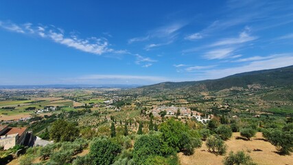 Magnificent view from Cortona, Tuscany, Italy.