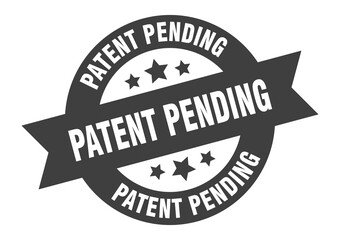 Obraz premium patent pending sign. round ribbon sticker. isolated tag
