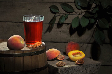 Homemade peach compote. Still life