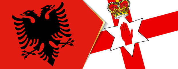 Albania and Northern Ireland flags, two vector flags.