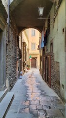 Fototapeta premium Vintage alleys of Cortona, a town that was an Etruscan lucumonia in Tuscany, Italy.