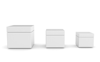 3d  cream container on white background