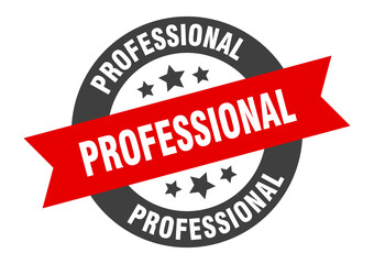 Fototapeta premium professional sign. round ribbon sticker. isolated tag