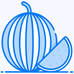 

Half slice of ripe fruit denoting icon for watermelon 
