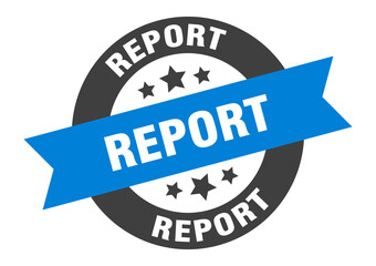 report sign. round ribbon sticker. isolated tag