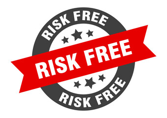 risk free sign. round ribbon sticker. isolated tag