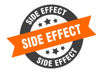Fototapeta premium side effect sign. round ribbon sticker. isolated tag