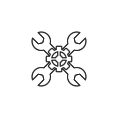 Wrenches and gear icon. Setting symbol modern, simple, vector, icon for website design, mobile app, ui. Vector Illustration