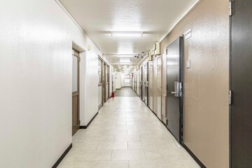 Corridor between rooms in old apartment building