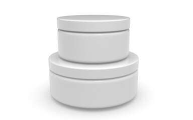 3d  cream container on white background