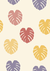 Patrón monstera para fondo, tejido, papel, textura, muestra