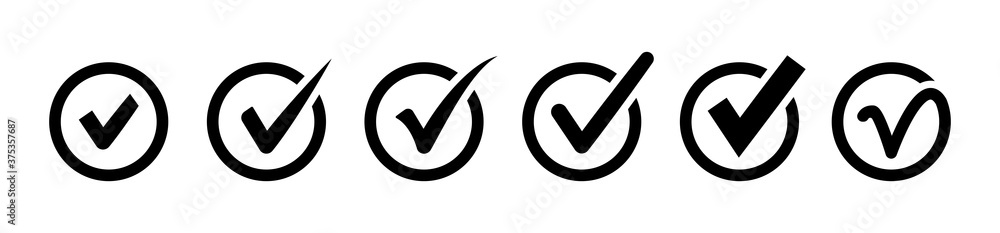Poster check mark icons. set of checkmark. approval icon. check marks symbol collection. approval symbols i