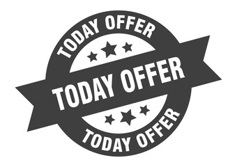 Obraz premium today offer sign. round ribbon sticker. isolated tag