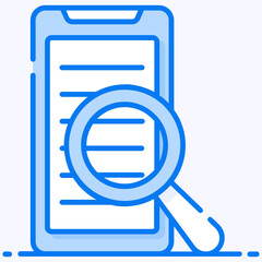 
Smartphone with magnifying glass showcasing mobile search icon
