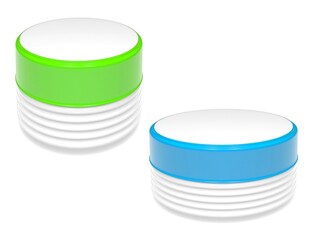 3d  cream container on white background