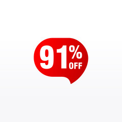 91 discount, Sales Vector badges for Labels, , Stickers, Banners, Tags, Web Stickers, New offer. Discount origami sign banner