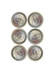 Beer or soda can six pack, soft drink metal container