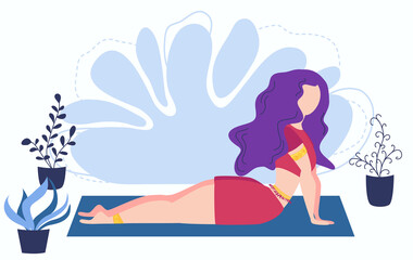 Girl at greenhouse or home garden with plants growing in pots. Relaxed young woman enjoying rest. Girl meditates.