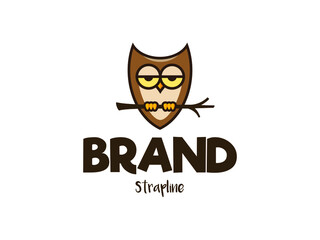 Bird logo design – owl. Vector illustration.