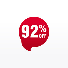 92 discount, Sales Vector badges for Labels, , Stickers, Banners, Tags, Web Stickers, New offer. Discount origami sign banner