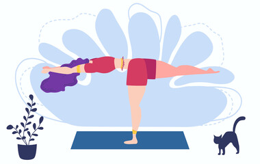 Girl at greenhouse or home garden with plants growing in pots. Relaxed young woman enjoying rest. Girl meditates.