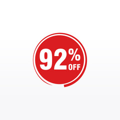 92 discount, Sales Vector badges for Labels, , Stickers, Banners, Tags, Web Stickers, New offer. Discount origami sign banner