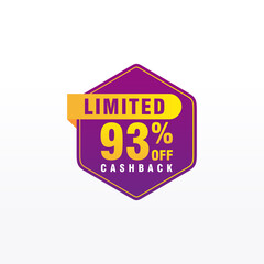 93 discount, Sales Vector badges for Labels, , Stickers, Banners, Tags, Web Stickers, New offer. Discount origami sign banner