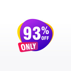 93 discount, Sales Vector badges for Labels, , Stickers, Banners, Tags, Web Stickers, New offer. Discount origami sign banner