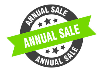 Obraz premium annual sale sign. round ribbon sticker. isolated tag
